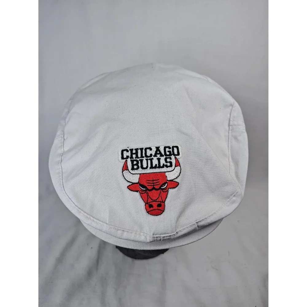 Vintage Chicago Bulls Cabbie Snapback Hat Cap White Michael Jordan 90's Korea